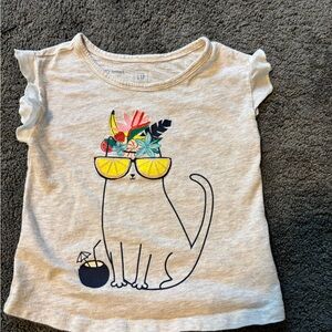 ⭐️ 3 for $20 GAP Ruffle Sleeve Tropical Cat T-Shirt